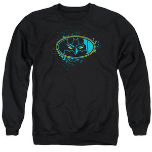 AN OFFCIALLY LICENSED BATMAN EYES IN THE DARKNESS ADULT UNISEX CREWNECK SWEATSHIRT BLACK