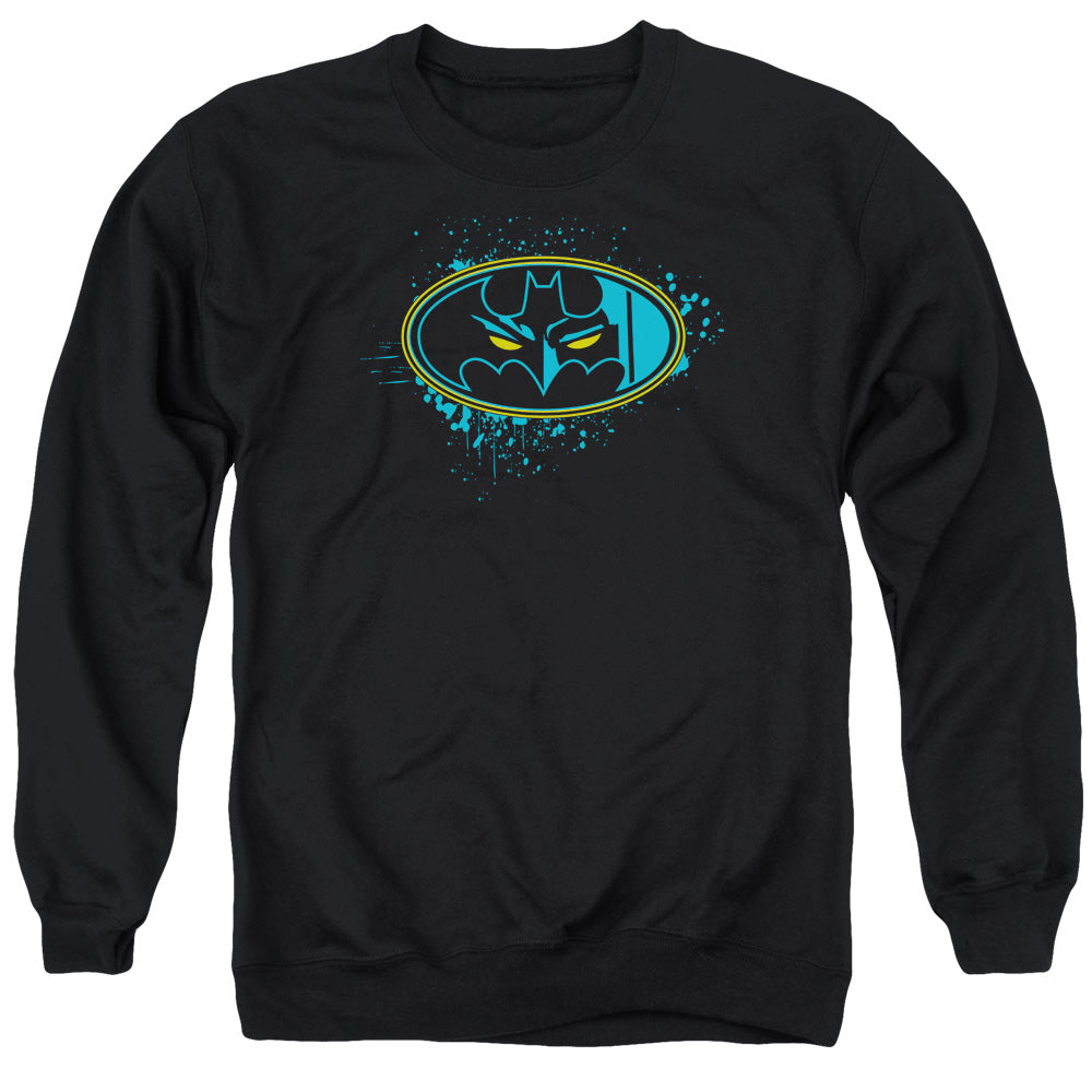 AN OFFCIALLY LICENSED BATMAN EYES IN THE DARKNESS ADULT UNISEX CREWNECK SWEATSHIRT BLACK