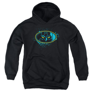 AN OFFCIALLY LICENSED BATMAN EYES IN THE DARKNESS YOUTH HOODIE BLACK