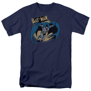 AN OFFCIALLY LICENSED BATMAN THROUGH THE NIGHT MEN'S REGULAR FIT T-SHIRT NAVY