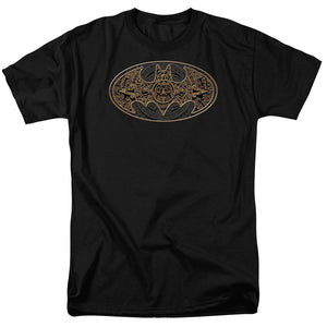 AN OFFCIALLY LICENSED BATMAN AZTEC BAT LOGO MEN'S REGULAR FIT T-SHIRT BLACK
