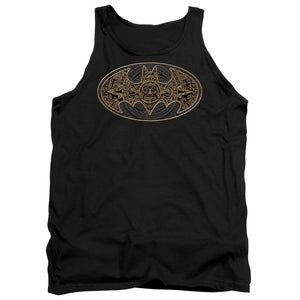 AN OFFCIALLY LICENSED BATMAN AZTEC BAT LOGO ADULT UNISEX TANK TOP BLACK
