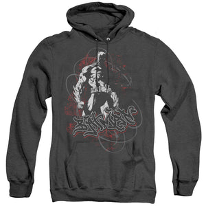 AN OFFCIALLY LICENSED BATMAN URBAN GOTHAM ADULT UNISEX HEATHER PULLOVER HOODIE BLACK