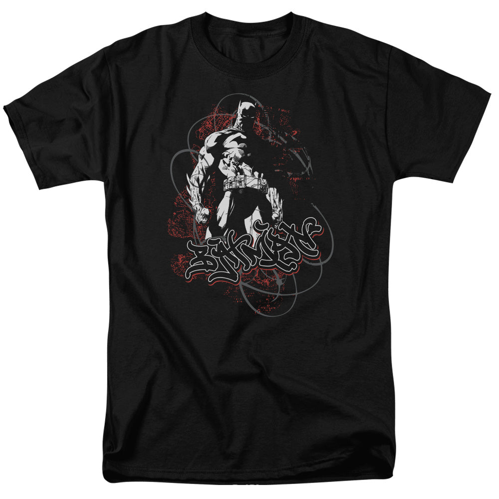 AN OFFCIALLY LICENSED BATMAN URBAN GOTHAM MEN'S REGULAR FIT T-SHIRT BLACK