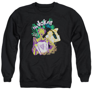 AN OFFCIALLY LICENSED BATMAN ITS ALL A JOKE ADULT UNISEX CREWNECK SWEATSHIRT BLACK