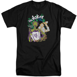 AN OFFCIALLY LICENSED BATMAN ITS ALL A JOKE MEN'S TALL FIT T-SHIRT BLACK