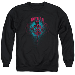 AN OFFCIALLY LICENSED BATMAN CARPE NOCTURN ADULT UNISEX CREWNECK SWEATSHIRT BLACK