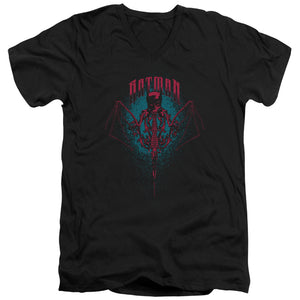 AN OFFCIALLY LICENSED BATMAN CARPE NOCTURN MEN'S V-NECK T-SHIRT BLACK