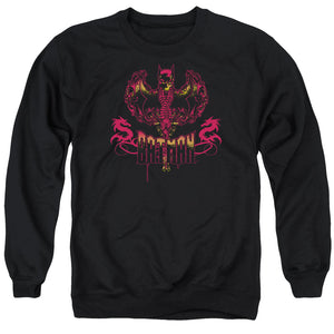AN OFFCIALLY LICENSED BATMAN HEART OF FIRE ADULT UNISEX CREWNECK SWEATSHIRT BLACK