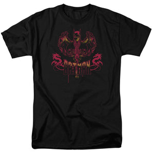 AN OFFCIALLY LICENSED BATMAN HEART OF FIRE MEN'S REGULAR FIT T-SHIRT BLACK