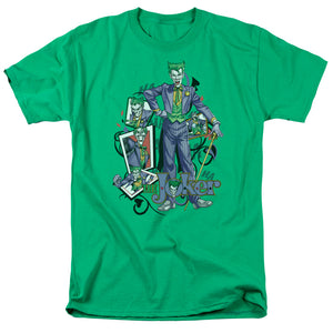 AN OFFCIALLY LICENSED BATMAN WILD CARDS MEN'S REGULAR FIT T-SHIRT KELLY GREEN