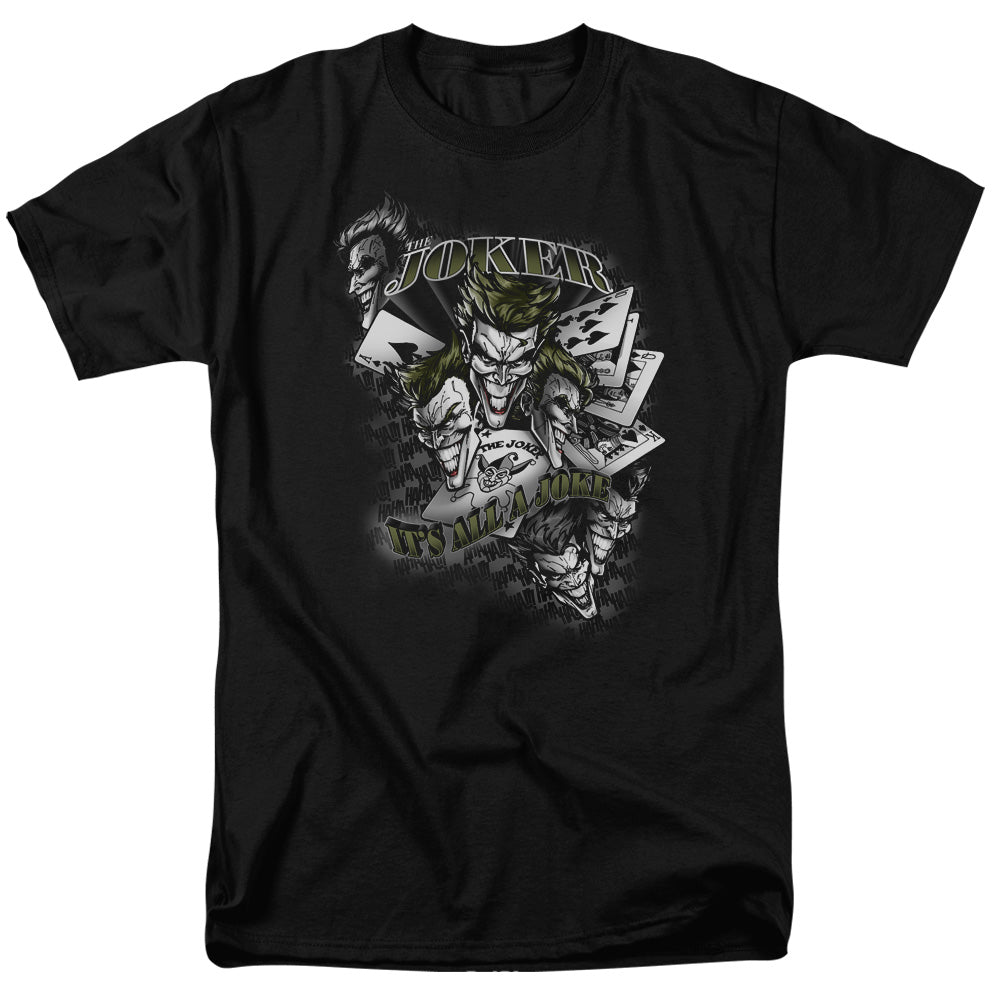 AN OFFCIALLY LICENSED BATMAN ITS ALL A JOKE MEN'S REGULAR FIT T-SHIRT BLACK