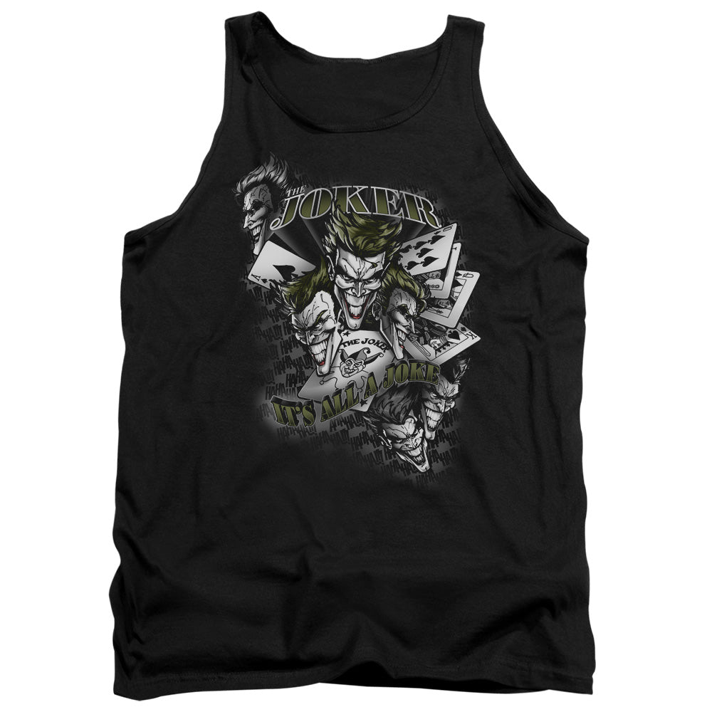 AN OFFCIALLY LICENSED BATMAN ITS ALL A JOKE ADULT UNISEX TANK TOP BLACK