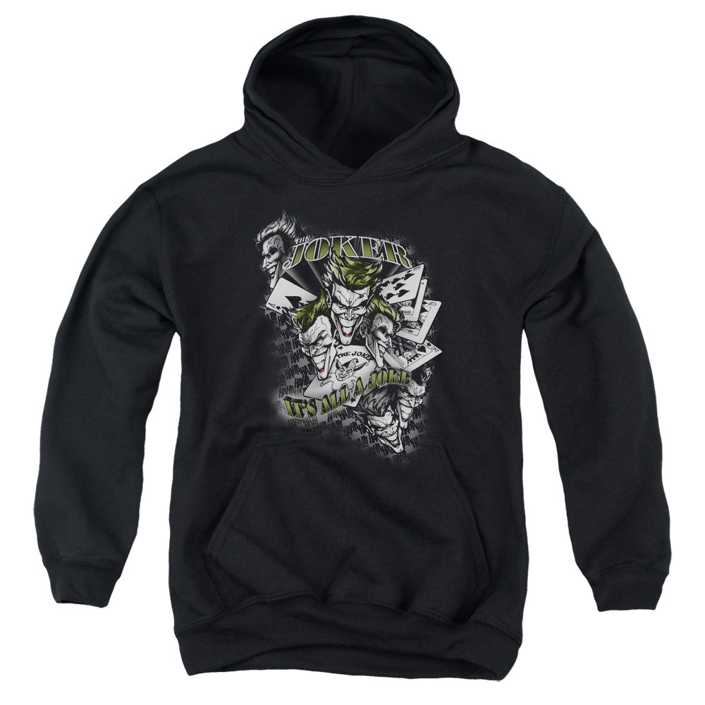 AN OFFCIALLY LICENSED BATMAN ITS ALL A JOKE YOUTH HOODIE BLACK