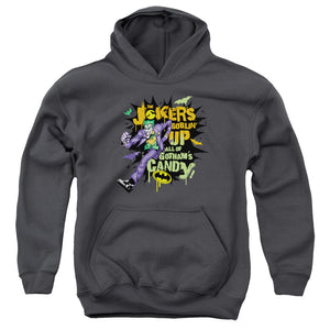 AN OFFCIALLY LICENSED BATMAN GOBLIN CANDY YOUTH HOODIE CHARCOAL