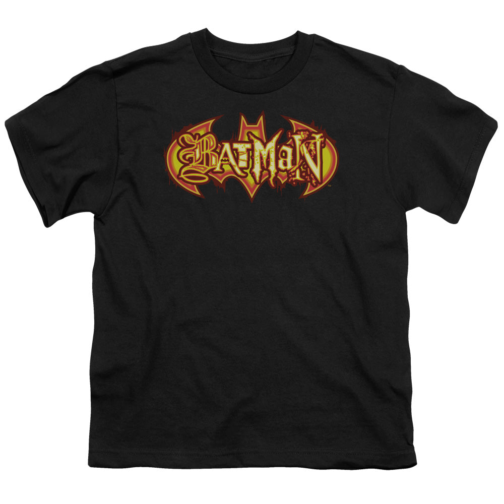 Batman Fiery Shield Licensed Kid's T-Shirt (Ages 4-7) XS-XL