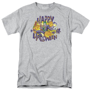 AN OFFCIALLY LICENSED BATMAN HA HA HALLOWEEN MEN'S REGULAR FIT T-SHIRT ATHLETIC HEATHER