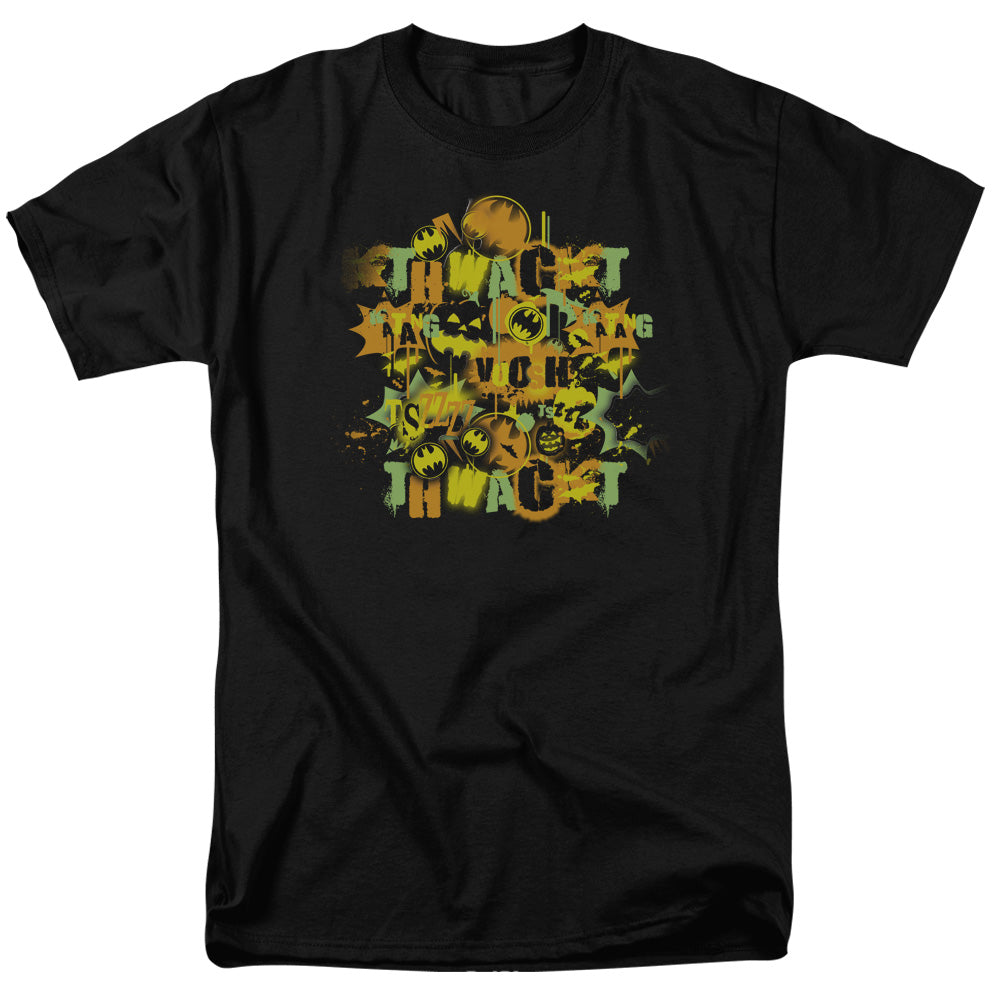 AN OFFCIALLY LICENSED BATMAN HALLOWEEN KNIGHT SOUNDS MEN'S REGULAR FIT T-SHIRT BLACK
