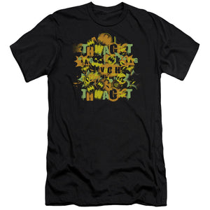 AN OFFCIALLY LICENSED BATMAN HALLOWEEN KNIGHT SOUNDS MEN'S PREMIUM SLIM FIT T-SHIRT BLACK