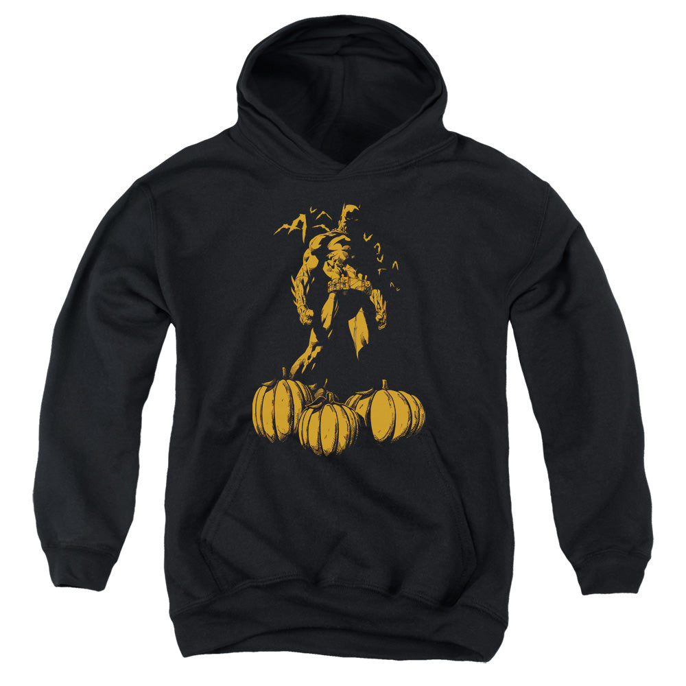 AN OFFCIALLY LICENSED BATMAN A BAT AMONG PUMPKINS YOUTH HOODIE BLACK