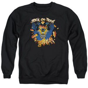 AN OFFCIALLY LICENSED BATMAN PUMPKIN BURST ADULT UNISEX CREWNECK SWEATSHIRT BLACK