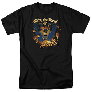 AN OFFCIALLY LICENSED BATMAN PUMPKIN BURST MEN'S REGULAR FIT T-SHIRT BLACK