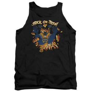 AN OFFCIALLY LICENSED BATMAN PUMPKIN BURST ADULT UNISEX TANK TOP BLACK