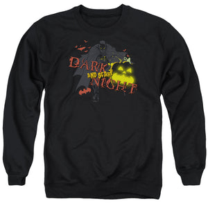 AN OFFCIALLY LICENSED BATMAN DARK AND SCARY NIGHT ADULT UNISEX CREWNECK SWEATSHIRT BLACK
