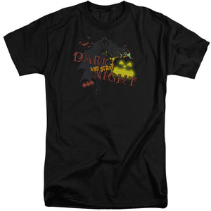 AN OFFCIALLY LICENSED BATMAN DARK AND SCARY NIGHT MEN'S TALL FIT T-SHIRT BLACK
