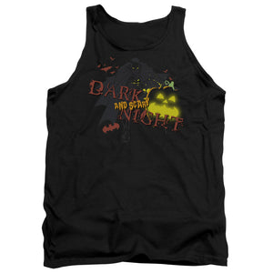 AN OFFCIALLY LICENSED BATMAN DARK AND SCARY NIGHT ADULT UNISEX TANK TOP BLACK
