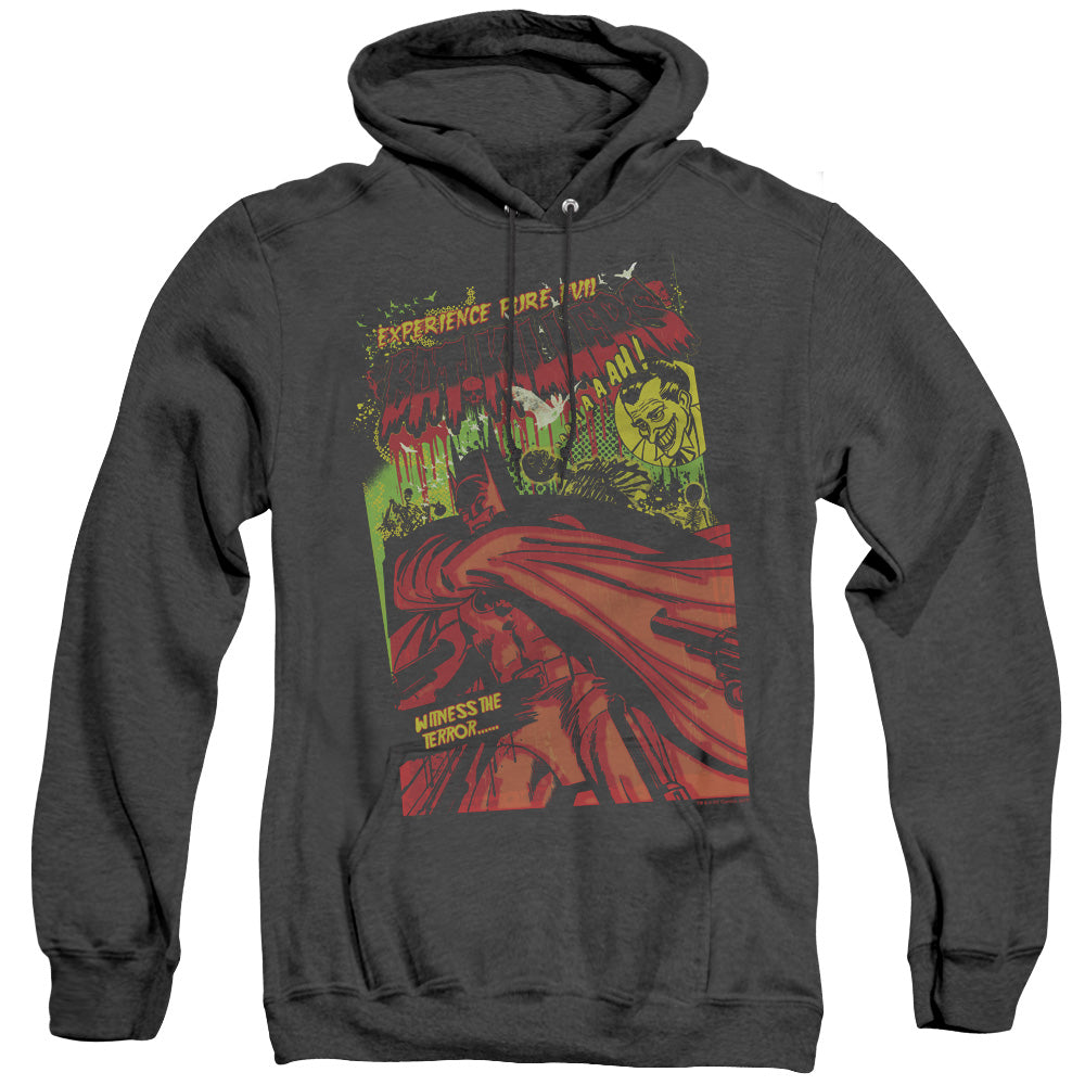 AN OFFCIALLY LICENSED BATMAN BAT KILLERS ADULT UNISEX HEATHER PULLOVER HOODIE BLACK