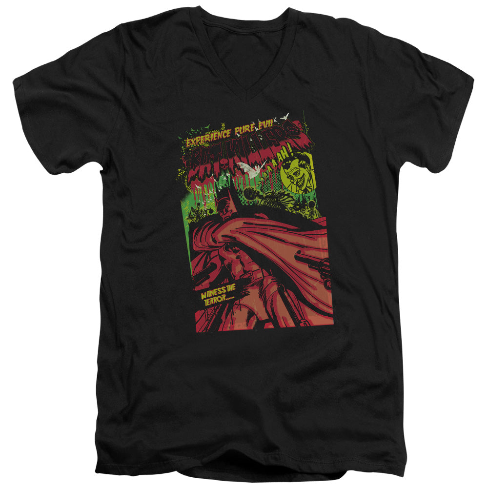 AN OFFCIALLY LICENSED BATMAN BAT KILLERS MEN'S V-NECK T-SHIRT BLACK