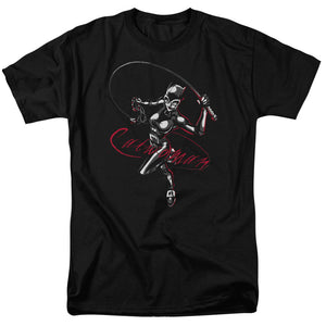 AN OFFCIALLY LICENSED BATMAN KITTEN WITH A WHIP MEN'S REGULAR FIT T-SHIRT BLACK