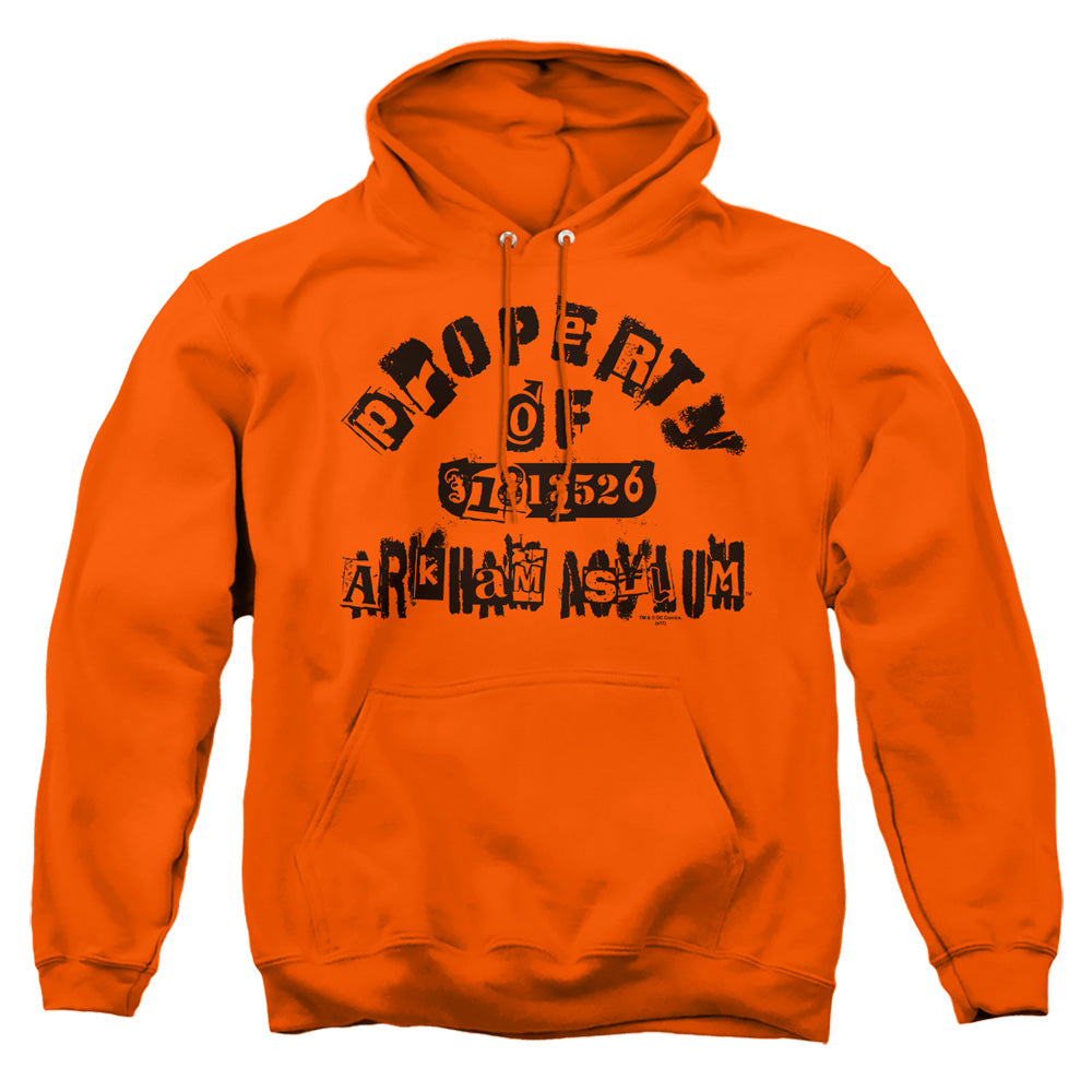 AN OFFCIALLY LICENSED BATMAN PROPERTY OF ARKHAM ADULT UNISEX PULLOVER HOODIE ORANGE