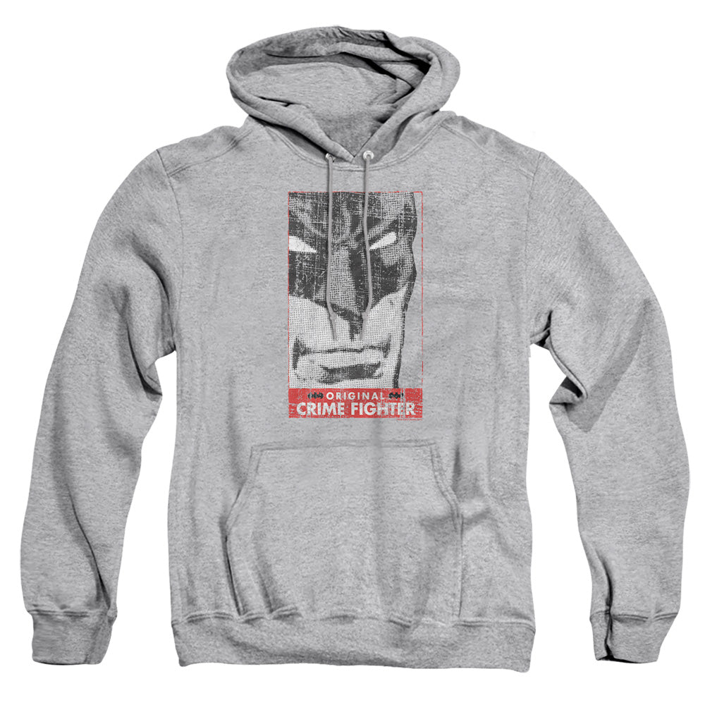 AN OFFCIALLY LICENSED BATMAN ORGINAL CRIME FIGHTER ADULT UNISEX PULLOVER HOODIE ATHLETIC HEATHER