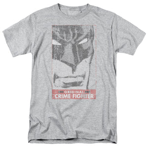 AN OFFCIALLY LICENSED BATMAN ORGINAL CRIME FIGHTER MEN'S REGULAR FIT T-SHIRT ATHLETIC HEATHER
