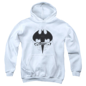 AN OFFCIALLY LICENSED BATMAN GOTHIC GOTHAM YOUTH HOODIE WHITE