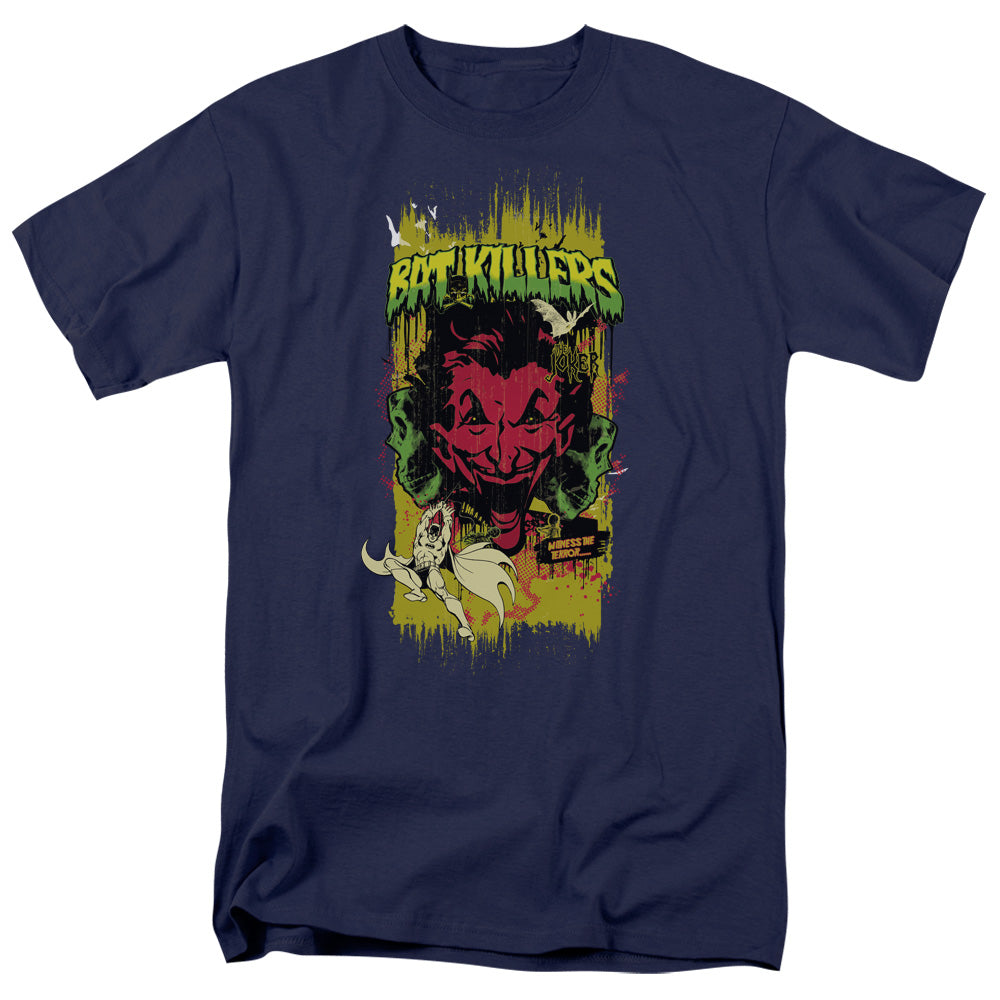 AN OFFCIALLY LICENSED BATMAN BAT KILLERS 2 MEN'S REGULAR FIT T-SHIRT NAVY
