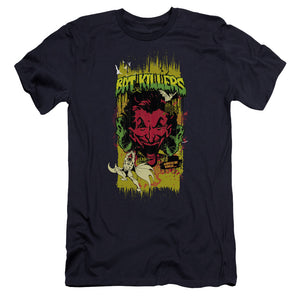 AN OFFCIALLY LICENSED BATMAN BAT KILLERS 2 MEN'S PREMIUM SLIM FIT T-SHIRT NAVY