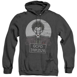 AN OFFCIALLY LICENSED BATMAN BUSTED! ADULT UNISEX HEATHER PULLOVER HOODIE BLACK