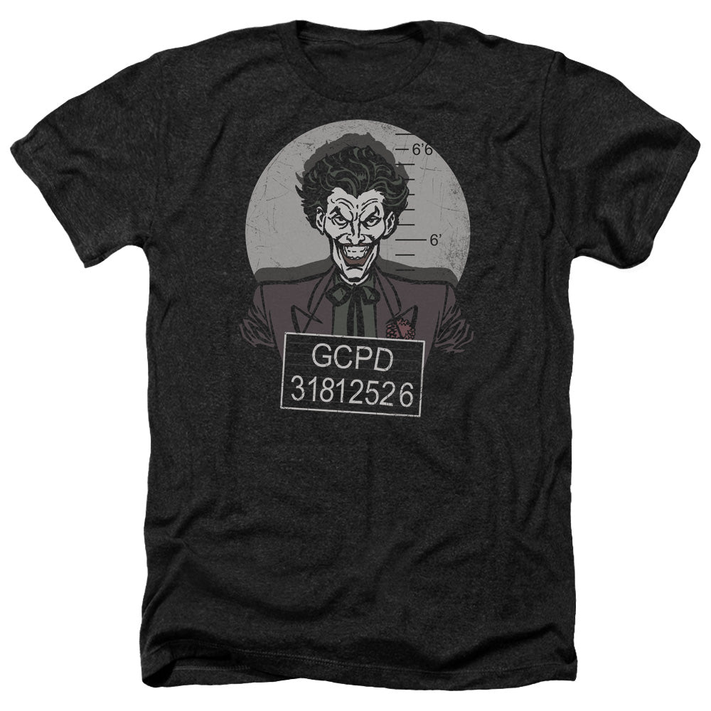 AN OFFCIALLY LICENSED BATMAN BUSTED! MEN'S HEATHER T-SHIRT CHARCOAL