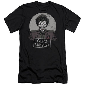 AN OFFCIALLY LICENSED BATMAN BUSTED! MEN'S PREMIUM SLIM FIT T-SHIRT BLACK
