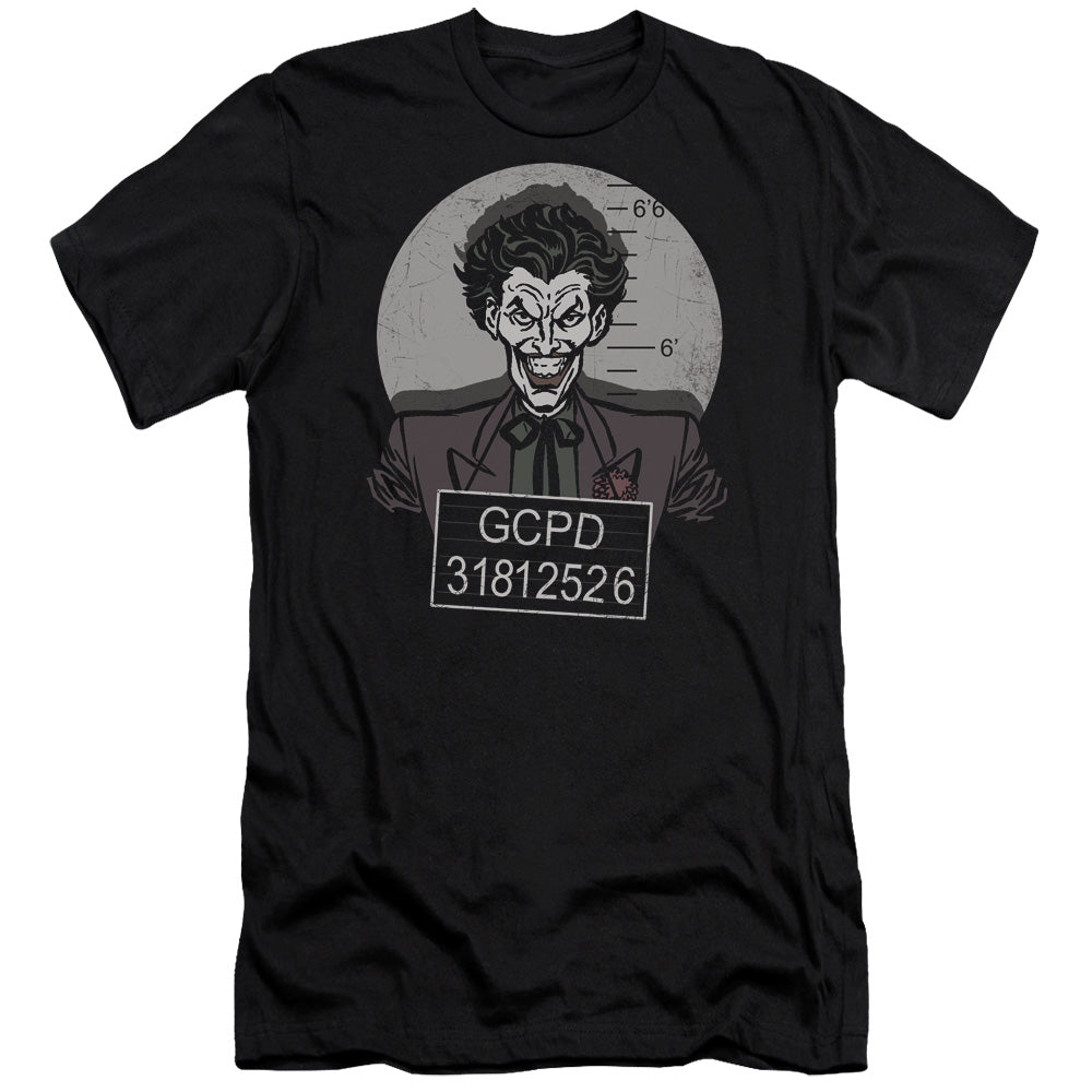 AN OFFCIALLY LICENSED BATMAN BUSTED! MEN'S PREMIUM SLIM FIT T-SHIRT BLACK