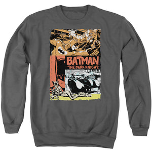 AN OFFCIALLY LICENSED BATMAN OLD MOVIE POSTER ADULT UNISEX CREWNECK SWEATSHIRT CHARCOAL