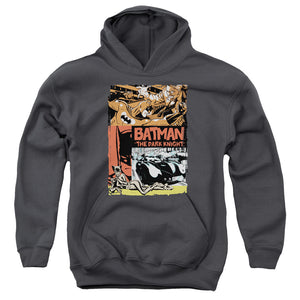 AN OFFCIALLY LICENSED BATMAN OLD MOVIE POSTER YOUTH HOODIE CHARCOAL