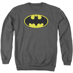 AN OFFCIALLY LICENSED BATMAN CLASSIC BAT LOGO ADULT UNISEX CREWNECK SWEATSHIRT CHARCOAL