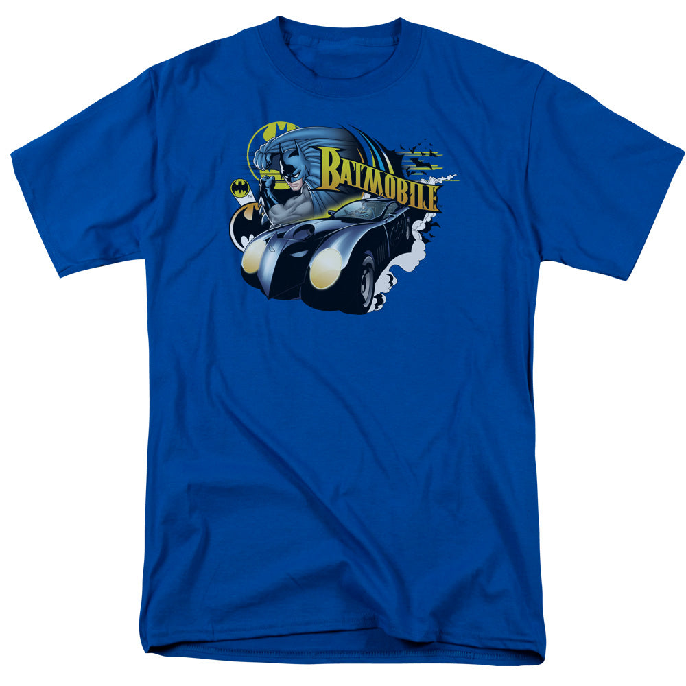 AN OFFCIALLY LICENSED BATMAN BATMOBILE MEN'S REGULAR FIT T-SHIRT ROYAL