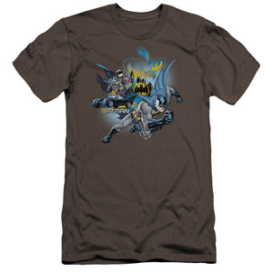 AN OFFCIALLY LICENSED BATMAN CALL OF DUTY MEN'S PREMIUM SLIM FIT T-SHIRT CHARCOAL