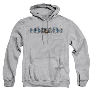 AN OFFCIALLY LICENSED BATMAN SKATEBOARD BATS ADULT UNISEX PULLOVER HOODIE ATHLETIC HEATHER
