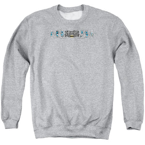 AN OFFCIALLY LICENSED BATMAN SKATEBOARD BATS ADULT UNISEX CREWNECK SWEATSHIRT ATHLETIC HEATHER